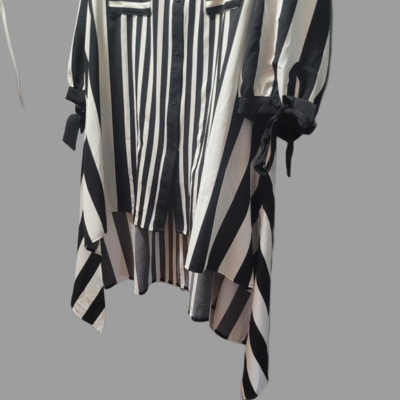 Nygard Black and White Striped Shirt L - Picture 6 of 8